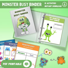 Load image into Gallery viewer, Monster Busy Binder Printable