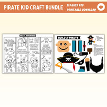 Load image into Gallery viewer, Pirate Kid Craft Printable Bundle
