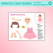 Load image into Gallery viewer, Princess Kid Craft Printable Bundle
