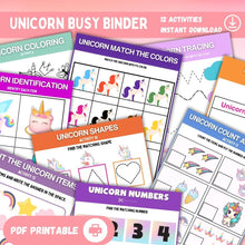 Load image into Gallery viewer, Unicorn Busy Binder Printable