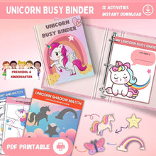 Load image into Gallery viewer, Unicorn Busy Binder Printable