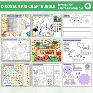 Dinosaur Kid Craft Printable Bundle