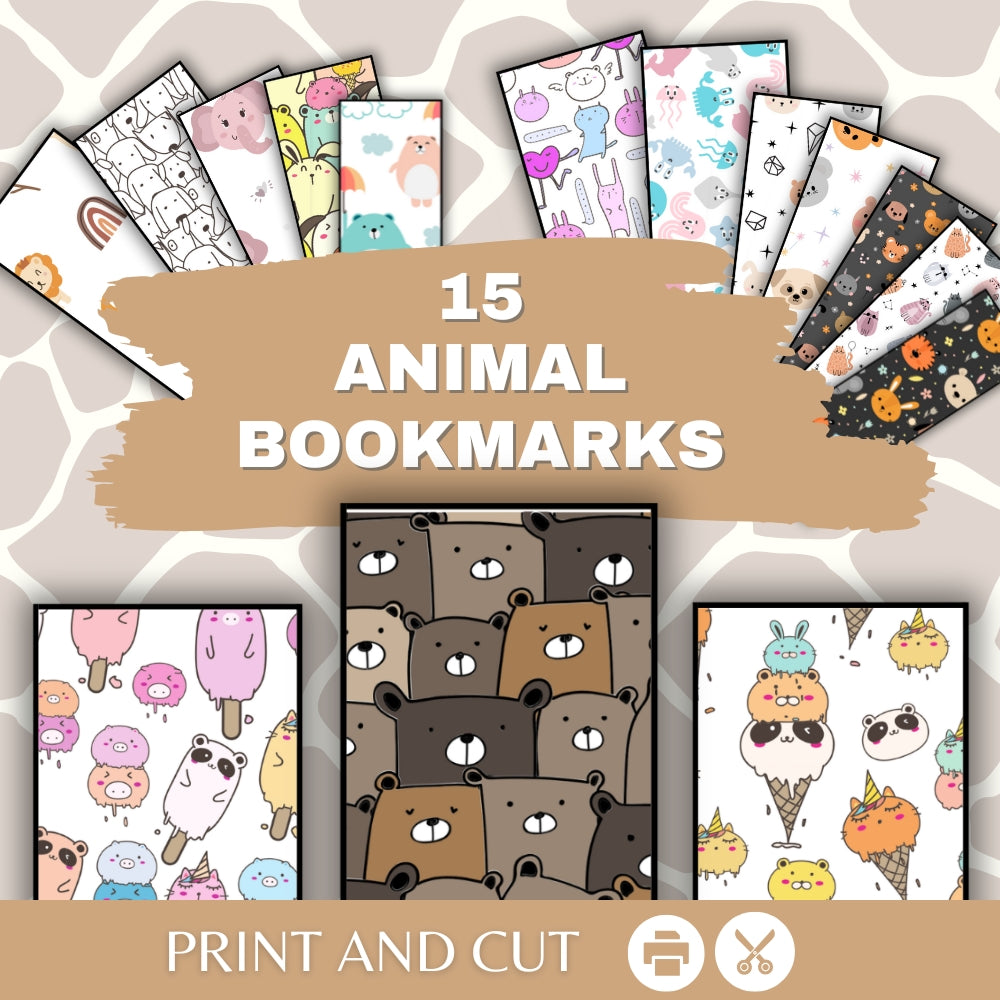 Printable Animal Kids Bookmarks