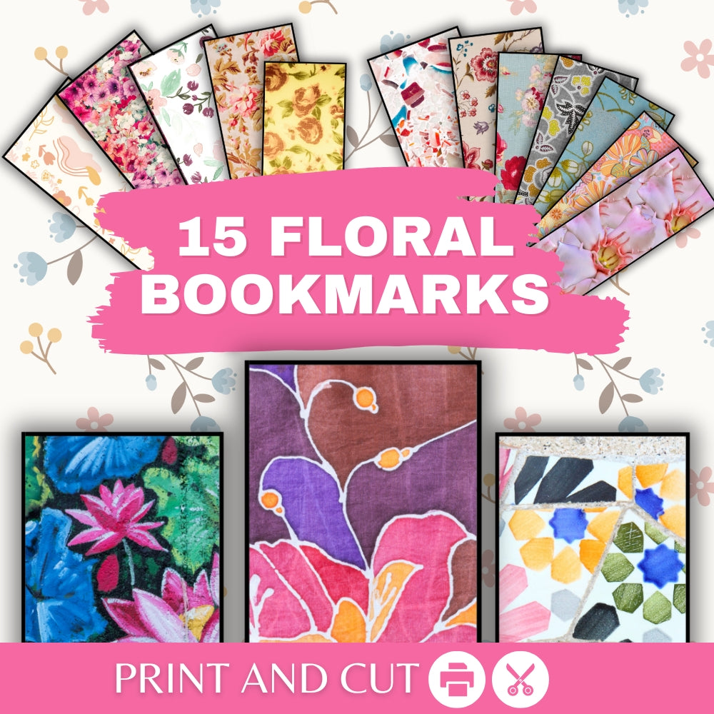 Printable Floral Adult Bookmarks