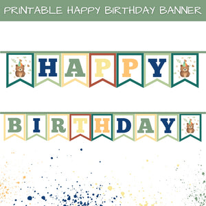 Printable Green Happy Birthday Banner