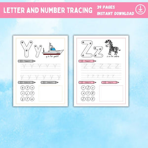 Letter & Number Tracing Activity Book Printable