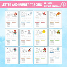 Load image into Gallery viewer, Letter &amp; Number Tracing Activity Book Printable
