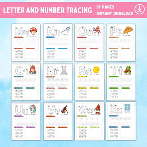 Letter & Number Tracing Activity Book Printable