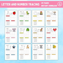 Load image into Gallery viewer, Letter &amp; Number Tracing Activity Book Printable
