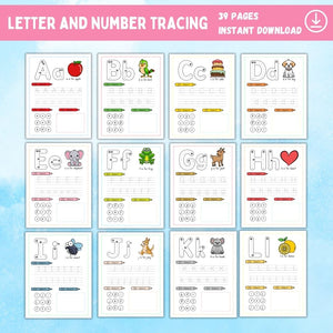 Letter & Number Tracing Activity Book Printable