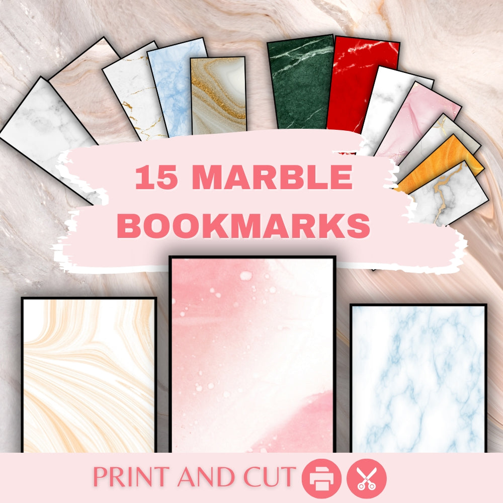 Printable Marble Adult Bookmarks