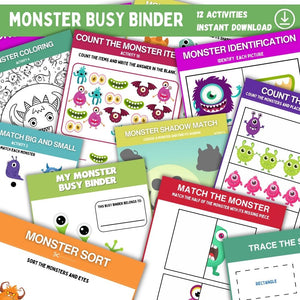 Monster Busy Binder Printable