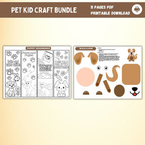 Pet Kid Craft Printable Bundle