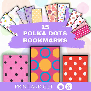 Printable Polka Dots Adult Bookmarks