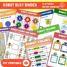 Load image into Gallery viewer, Robot Busy Binder Printable
