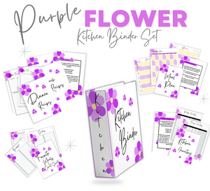 Purple Flower Recipe Binder