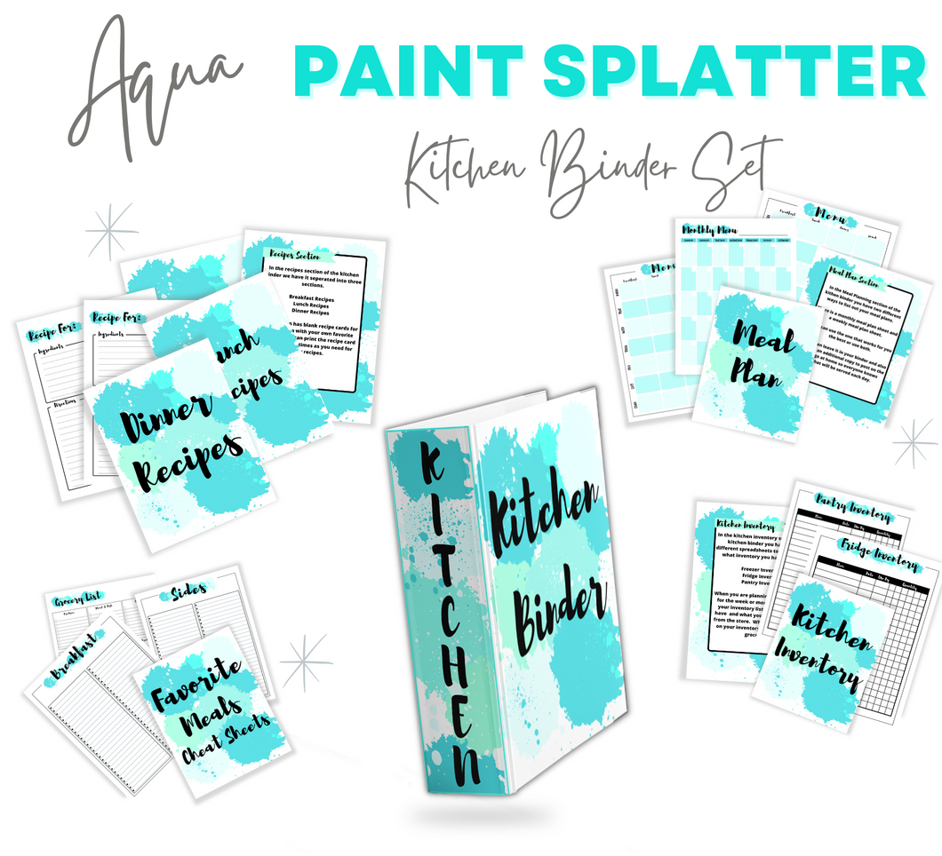 Aqua Paint Splatter Recipe Binder