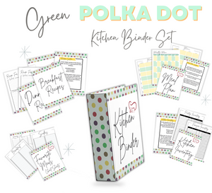 Green Polka Dot Recipe Binder