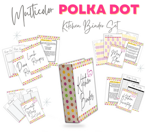Multi Color Polka Dot Recipe Binder