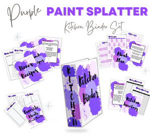 Purple Paint Splatter Recipe Binder